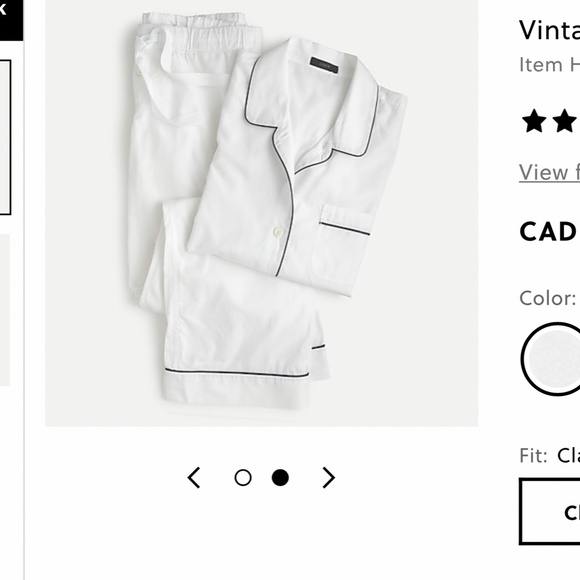 J. Crew Vintage Pajama Set - White - Picture 2 of 3